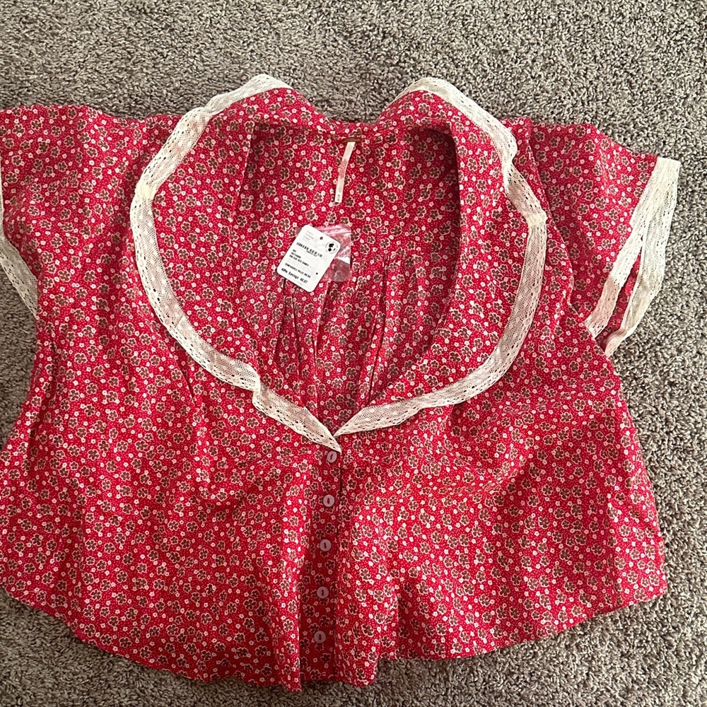 Free People Vintage Red Top